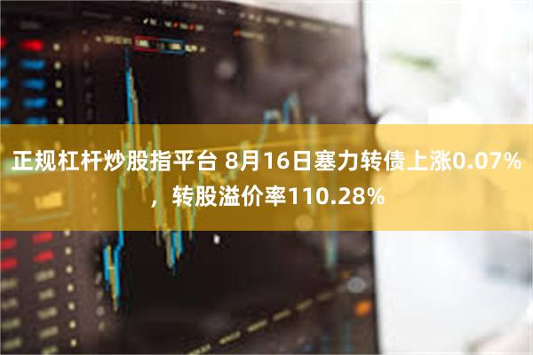 正规杠杆炒股指平台 8月16日塞力转债上涨0.07%，转股溢价率110.28%