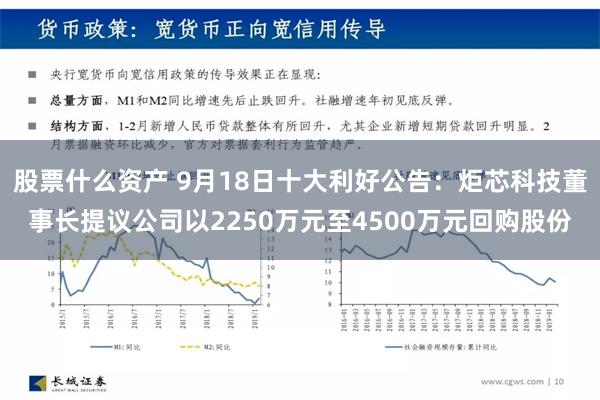 股票什么资产 9月18日十大利好公告：炬芯科技董事长提议公司以2250万元至4500万元回购股份