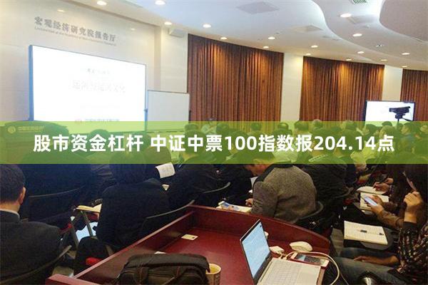 股市资金杠杆 中证中票100指数报204.14点