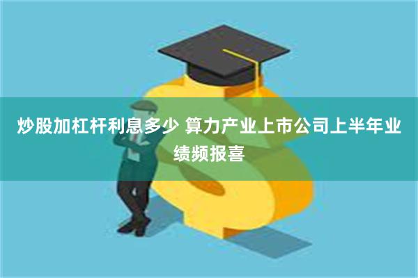 炒股加杠杆利息多少 算力产业上市公司上半年业绩频报喜