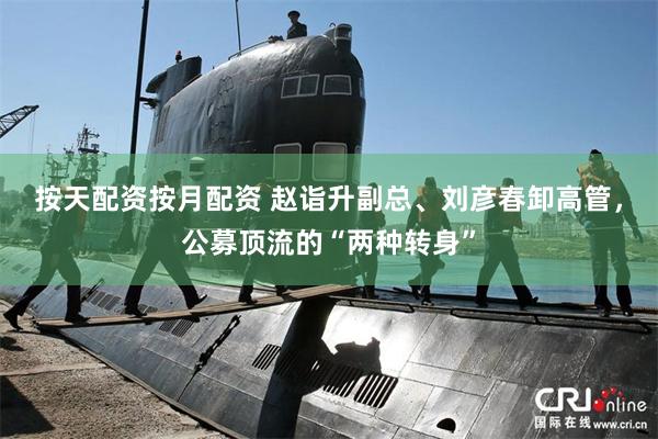 按天配资按月配资 赵诣升副总、刘彦春卸高管，公募顶流的“两种转身”